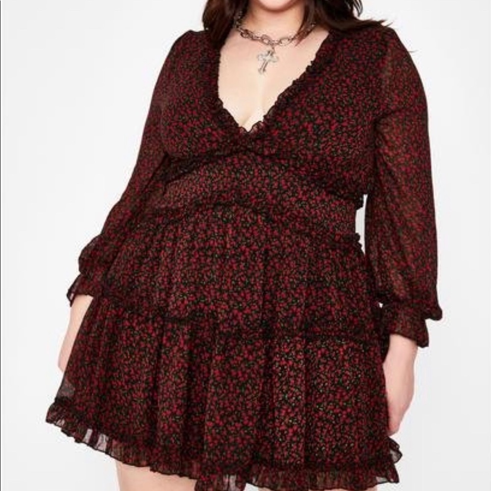 Plus size floral mini dress